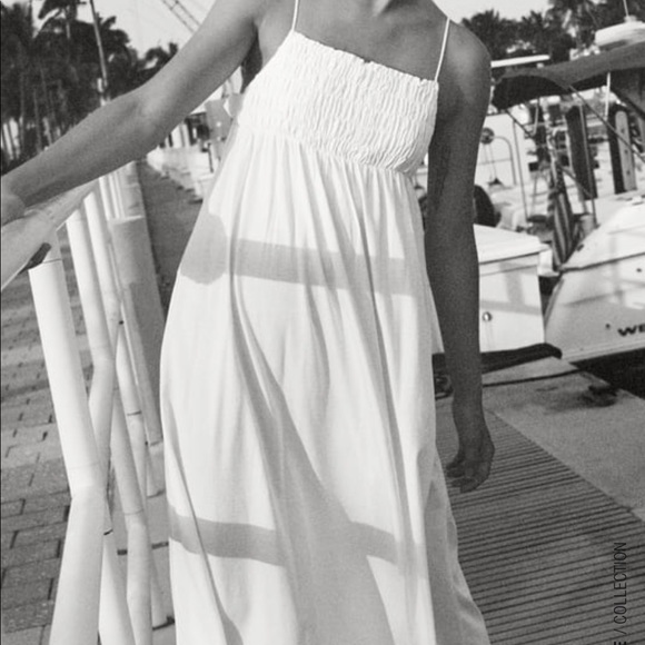 Zara elasticized dress med white - Picture 2 of 4